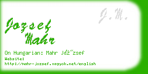 jozsef mahr business card